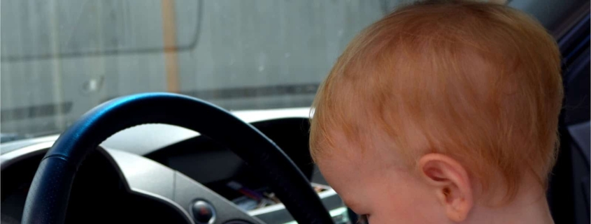baby texting in car