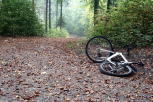 bike on a forest path