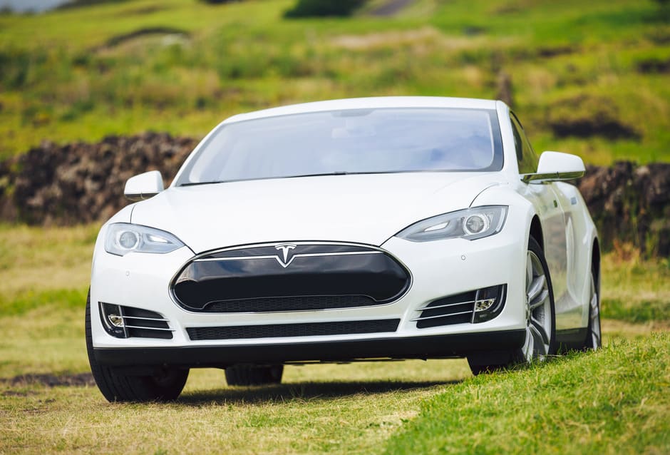 San Francisco, CA - April 2014: Tesla Motors model S sedan elect