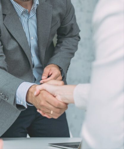 Two men shaking hands